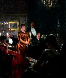 En duet. (1887 painting). Free illustration for personal and commercial use.