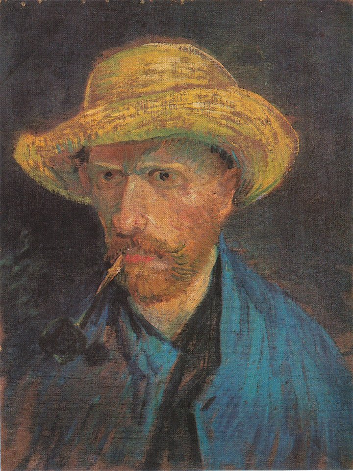 Van Gogh - Selbstbildnis mit Strohhut und Pfeife