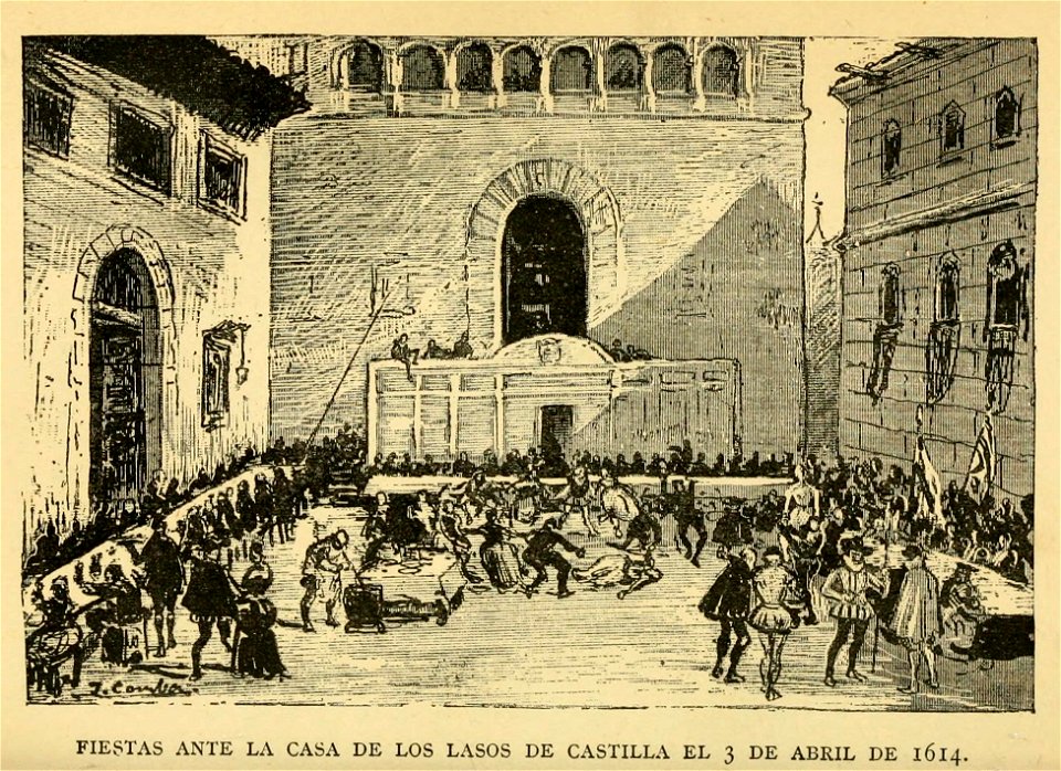 1887, Madrid viejo, Fiestas ante la casa de los Lasos de Castilla el 3 de abril de 1614, Comba