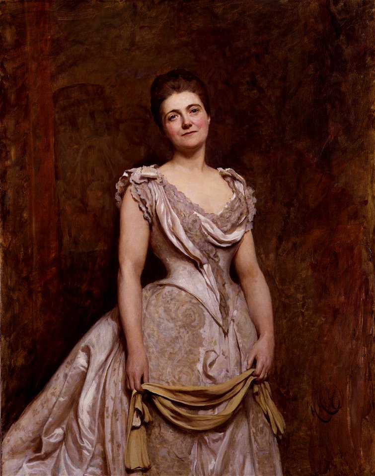 Emilia Francis (née Strong), Lady Dilke by Sir Hubert von Herkomer