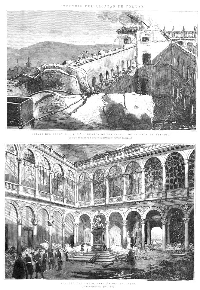 1887-01-22, La Ilustración Española y Americana, Incendio del alcázar de Toledo, Comba, Rico