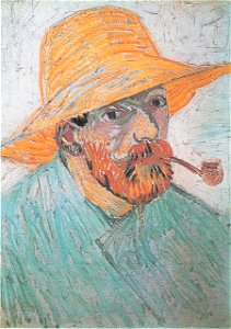 Van Gogh - Selbstbildnis mit Strohhut und Pfeife2