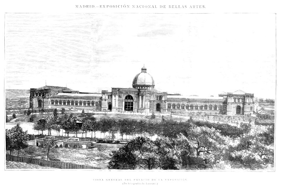 1887-05-22, La Ilustración Española y Americana, Vista general del palacio de la exposición, Laurent, Rico