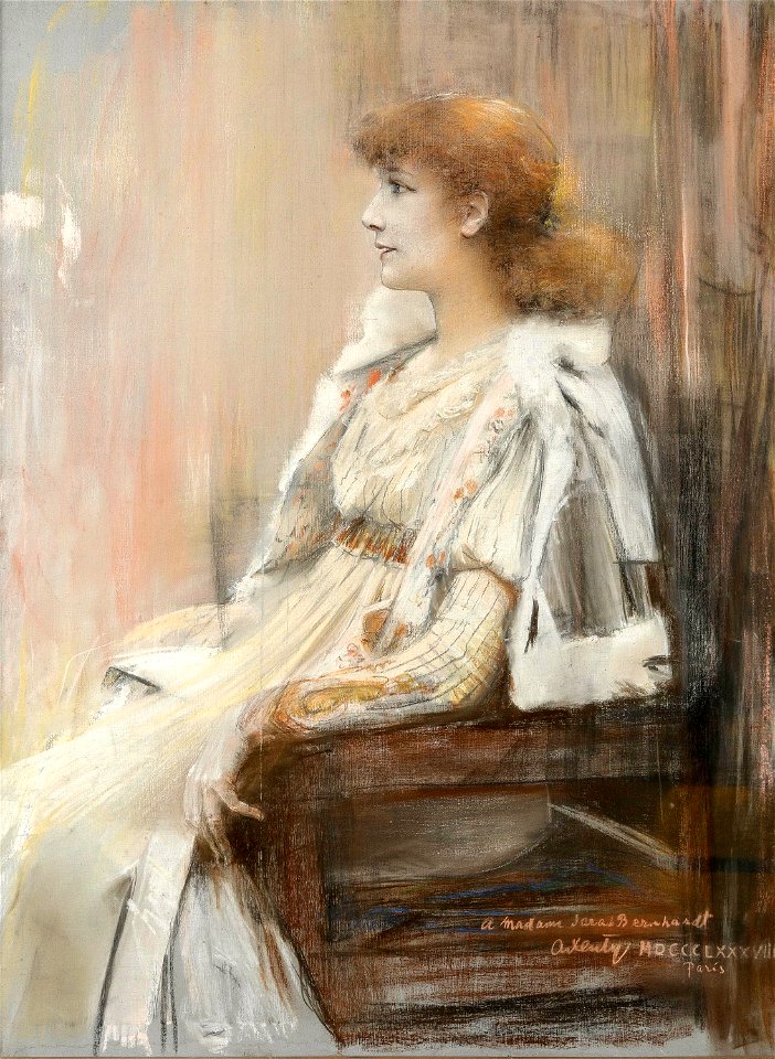 Teodor Axentowicz - Portret Sarah Bernhardt w trzecim akcie Toski