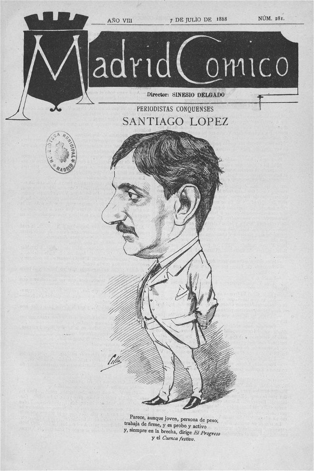 1888-07-07, Madrid Cómico, Santiago López, Cilla