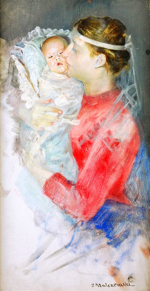 Jacek Malczewski - Portret Marii Malczewskiej z córką Julią