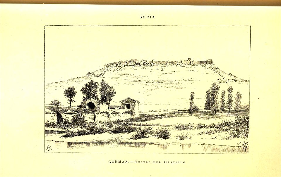 1889, España, sus monumentos y sus artes, su naturaleza e historia, Soria, Gormaz, Ruinas del castillo, Isidro Gil