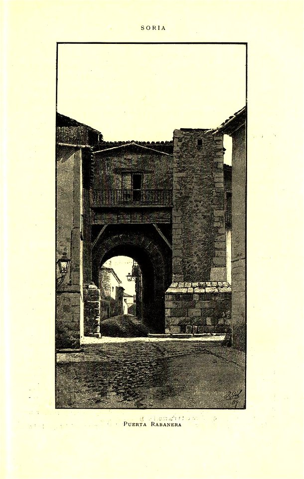 1889, España, sus monumentos y sus artes, su naturaleza e historia, Soria, Puerta Rabanera, Isidro Gil