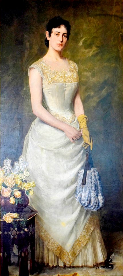 Kazimierz Pochwalski - Portret żony 1888. Free illustration for personal and commercial use.