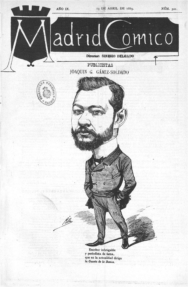 1889-04-13, Madrid Cómico, Joaquín G. Gómez-Soldado, Cilla