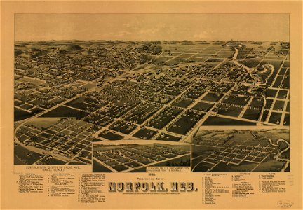 1889 perspective map of Norfolk, Neb. LOC 75694677