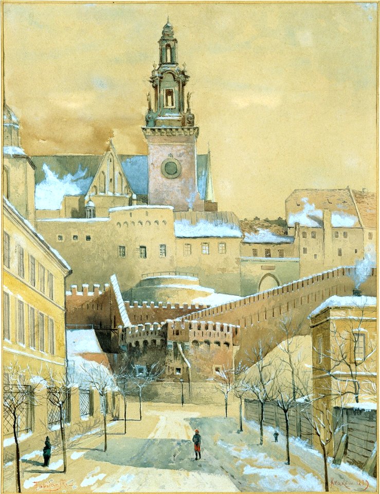 Erazm Fabijański - Widok Wawelu od północy