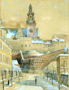 Erazm Fabijański - Widok Wawelu od północy