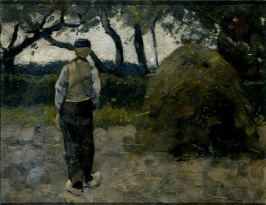 Boer bij een hooischelf (1889) Rijksmuseum SK-A-4732