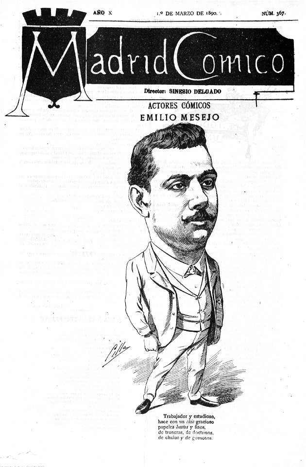 1890-03-01, Madrid Cómico, Emilio Mesejo, Cilla