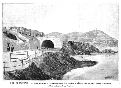 1890-09-15, La Ilustración Española y Americana, San Sebastián, El túnel del Antiguo, y estado actual de las obras de fábrica para el Real Palacio de Miramar