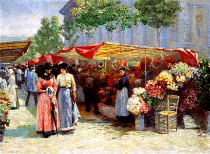 Pankiewicz-Targ na kwiaty przed kościołem św Magdaleny w Paryżu 1890