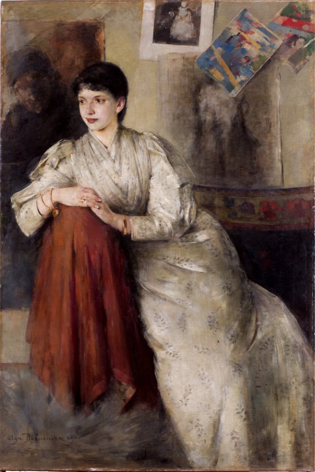 Olga Boznańska 1890 W bialej sukni