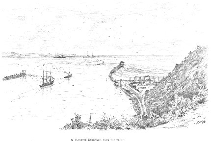 DURBAN (1891)071 Harbour entrance, from the Bluff