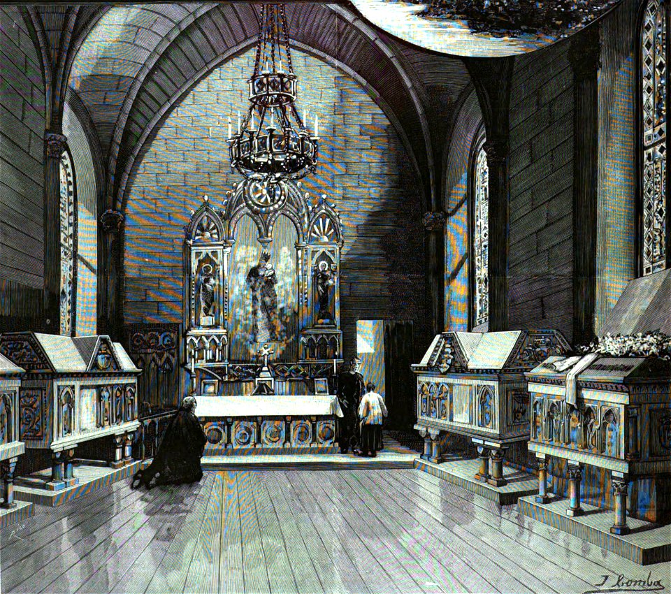 1890-10-30, La Ilustración Española y Americana1890, Exterior é interior del panteón de familia de los Excmos. Sres. Duques de Fernán Núñez, situado en término de la Alameda de Osuna (cropped) Interior