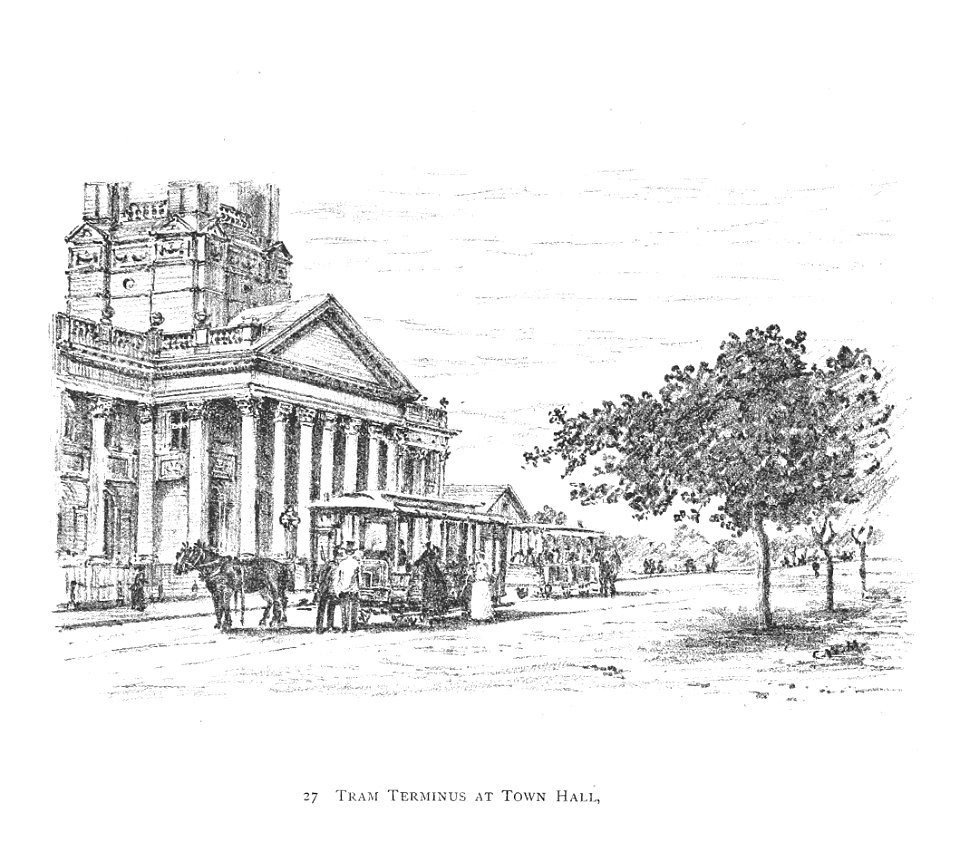 DURBAN (1891)119 Tram terminius at Town Hall