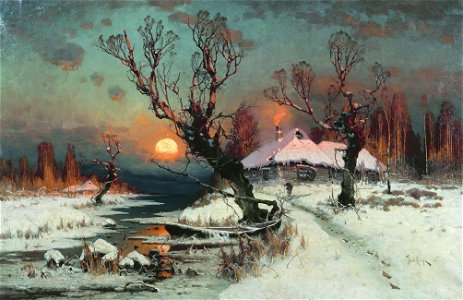 1891. Закат солнца зимой
