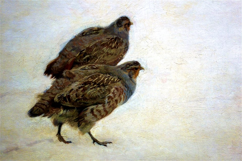 Chełmoński Partridges in the snow (detail)