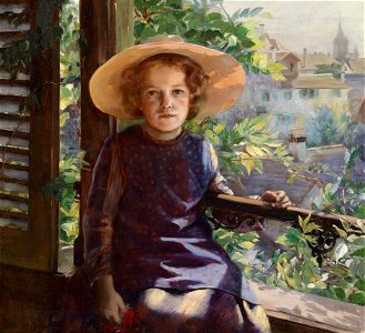 Marie-Louise Bion Mädchen am Balkon 1891