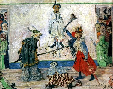 1891 James Ensor Squelette se disputant un pendu