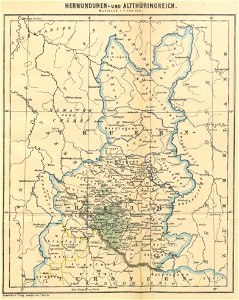 LERP(1892) Karte zur Verbreitung der Hermunduren und Alt-Thüringer