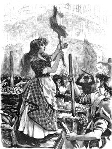 1892-07-16, La Ilustración Nacional, La Sarasate arengando a las verduleras en la plaza de la Cebada, Méndez Bringa (cropped)