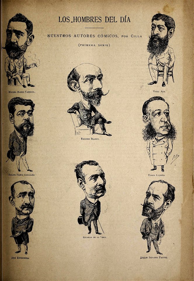 1892-04-24, Blanco y Negro, Los hombres del día, Nuestros autores cómicos (primera serie), Cilla