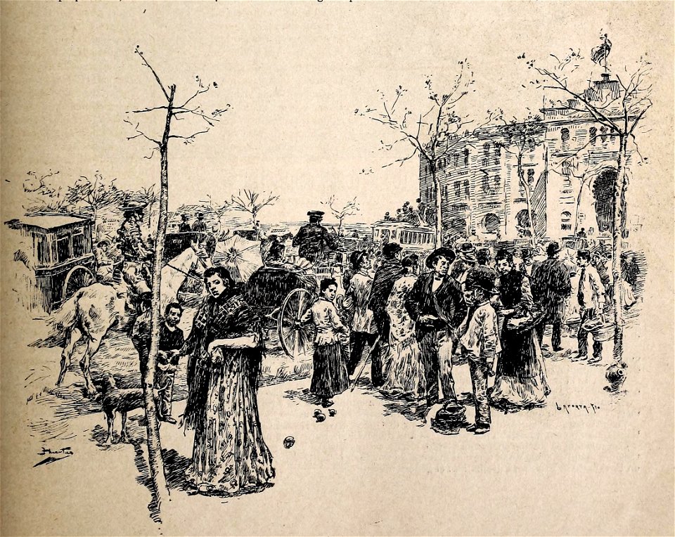 1892-05-15, Blanco y Negro, ¡A los toros!, Huertas