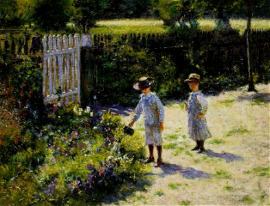 Władysław Podkowiński - Children in the garden - Google Art Project