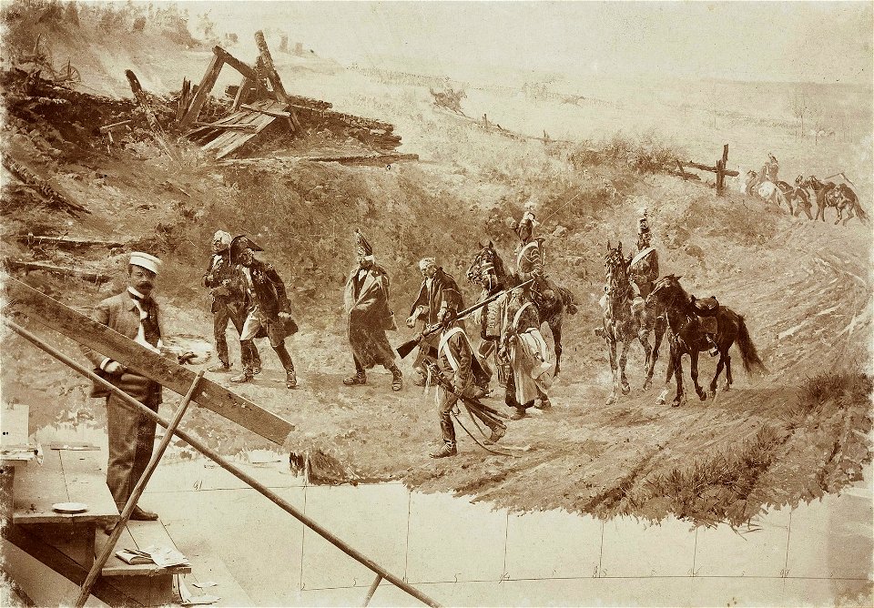 Anonymous Wojciech Kossak at work on Racławice Panorama