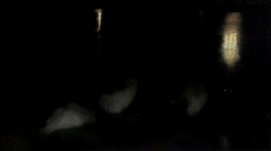 Józef Pankiewicz - Nocturne. Swans in the Saxon Garden in Warsaw by night - Google Art Project