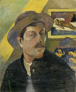 Paul Gauguin - Self-portrait with a hat - Google Art Project. Free illustration for personal and commercial use.