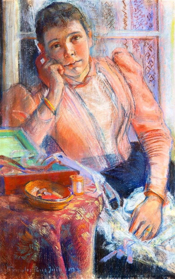 Stanisław Wyspiański - Portret szyjącej 1893
