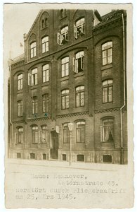 Hannover Asternstrasse 45 (heute Nr. 5) vor 1945-03-25
