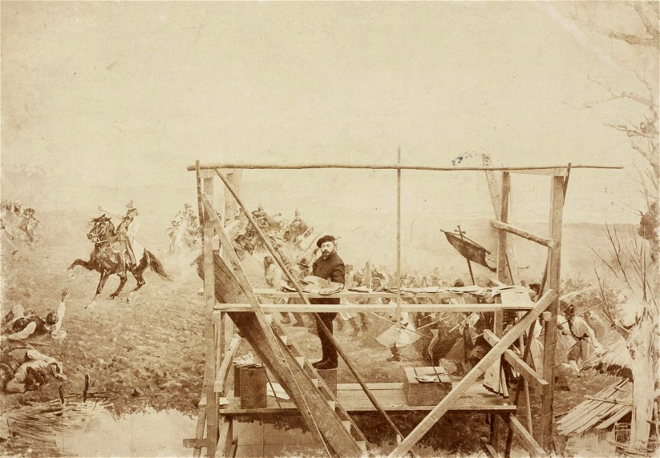 Anonymous Jan Styka at work on Racławice Panorama