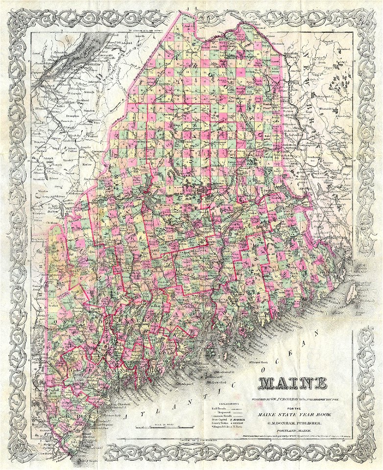 1894 Colton Map of Maine - Geographicus - Maine-c-1894