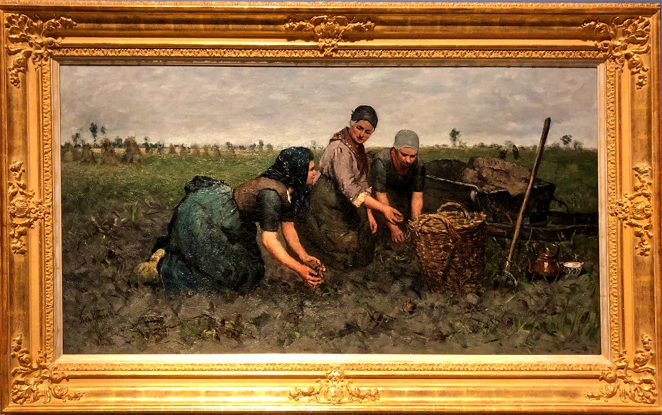 Aardappelrooiers bij Rolde1 ca 1878 door Theo Hanrath (1853-1883)