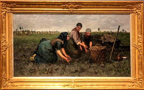 Aardappelrooiers bij Rolde1 ca 1878 door Theo Hanrath (1853-1883)