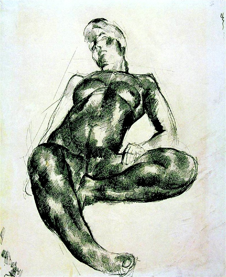 Aba-Novák Female Nude Study 1921