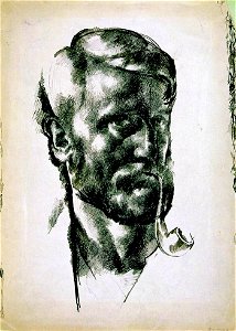 Aba-Novák Bearded Self-Portrait with Pipe 1923