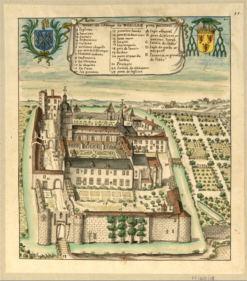 Abbaye de Nouaillé (Louis Boudan, 1699)