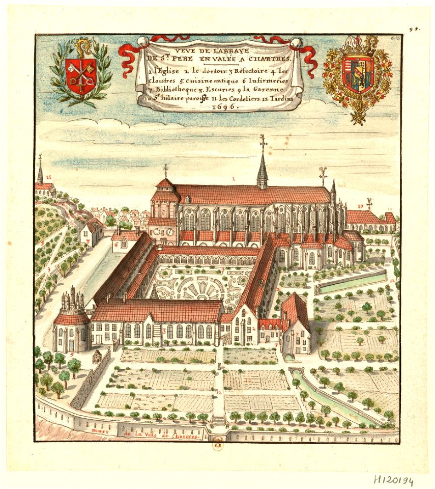 Abbaye Saint-Père-en-Vallée Chartres Eure-et-Loir France 1696 Btv1b69018265