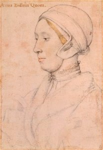 Anne Boleyn by Hans Holbein the Younger. Free illustration for personal and commercial use.