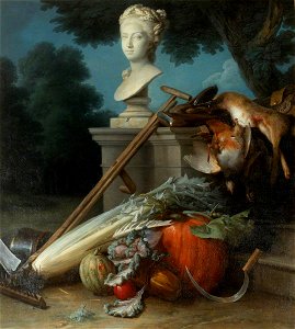 Anne Vallayer-Coster (1744-1818) - Garden Still Life with Implements, Vegetables, Dead Game and a Bust of Ceres (The Attributes of Gardening) - 267080 - National Trust