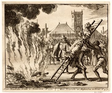 Anneken Hendriks is op een ladder gebonden om te worden verbrand, objectnr A 41940